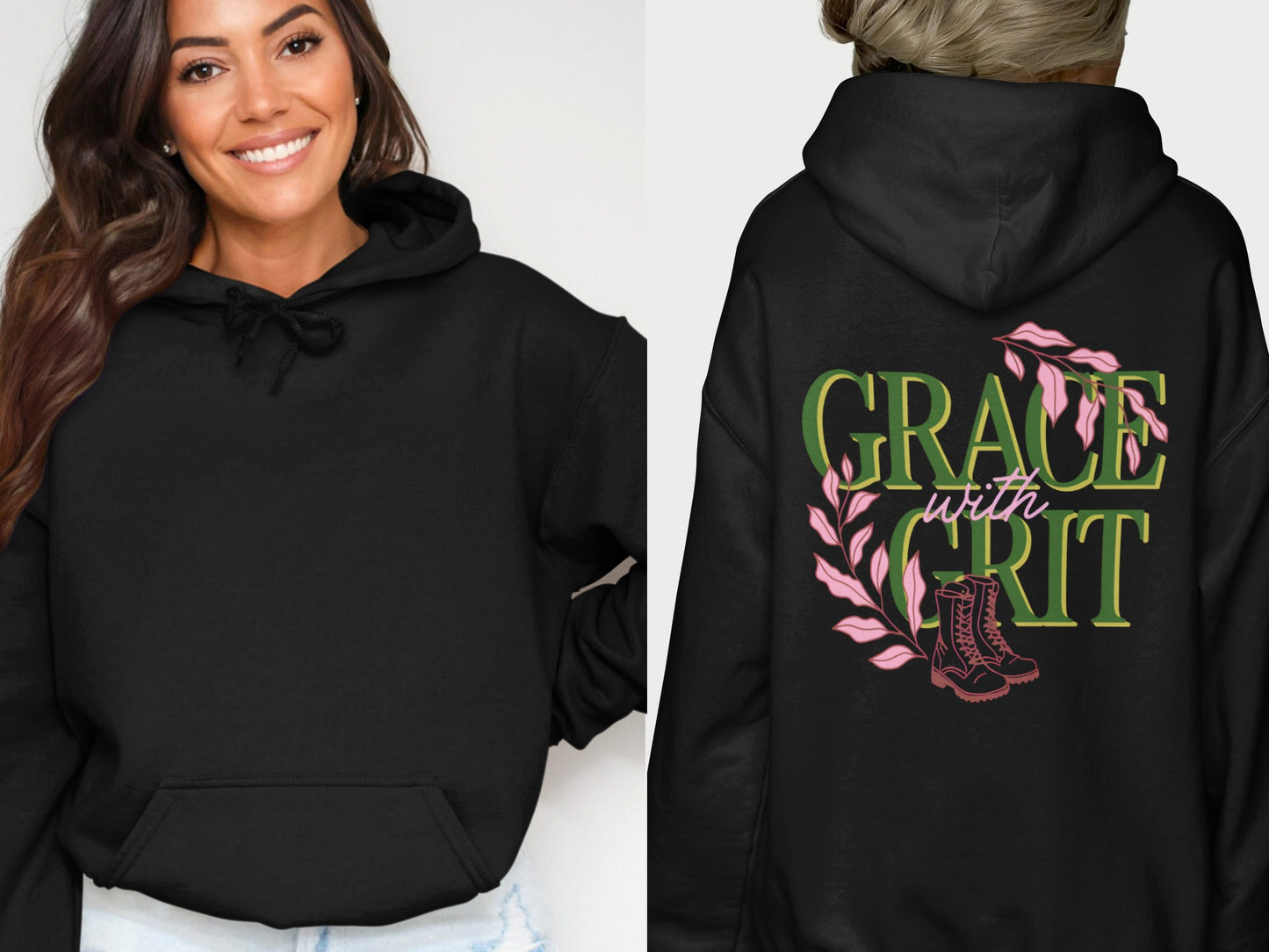 Grace with Grit Hoodie Inspirational Quote Product