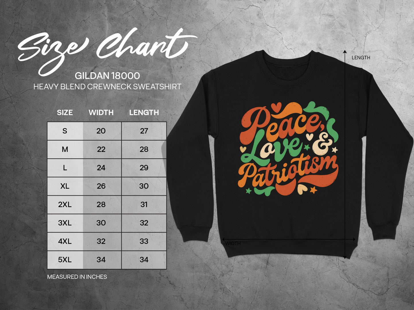 Peace Love & Patriotism Graphic Sweatshirt