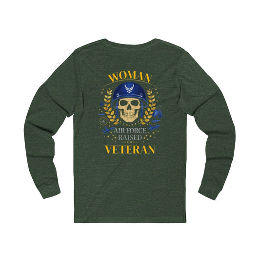 Woman Air Force Raised Veteran Long Sleeve Shirt