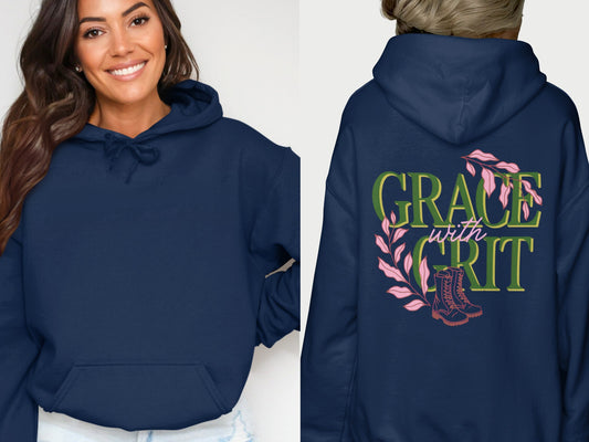 Grace With Grit Graphic Hoodie for Casual Comfort