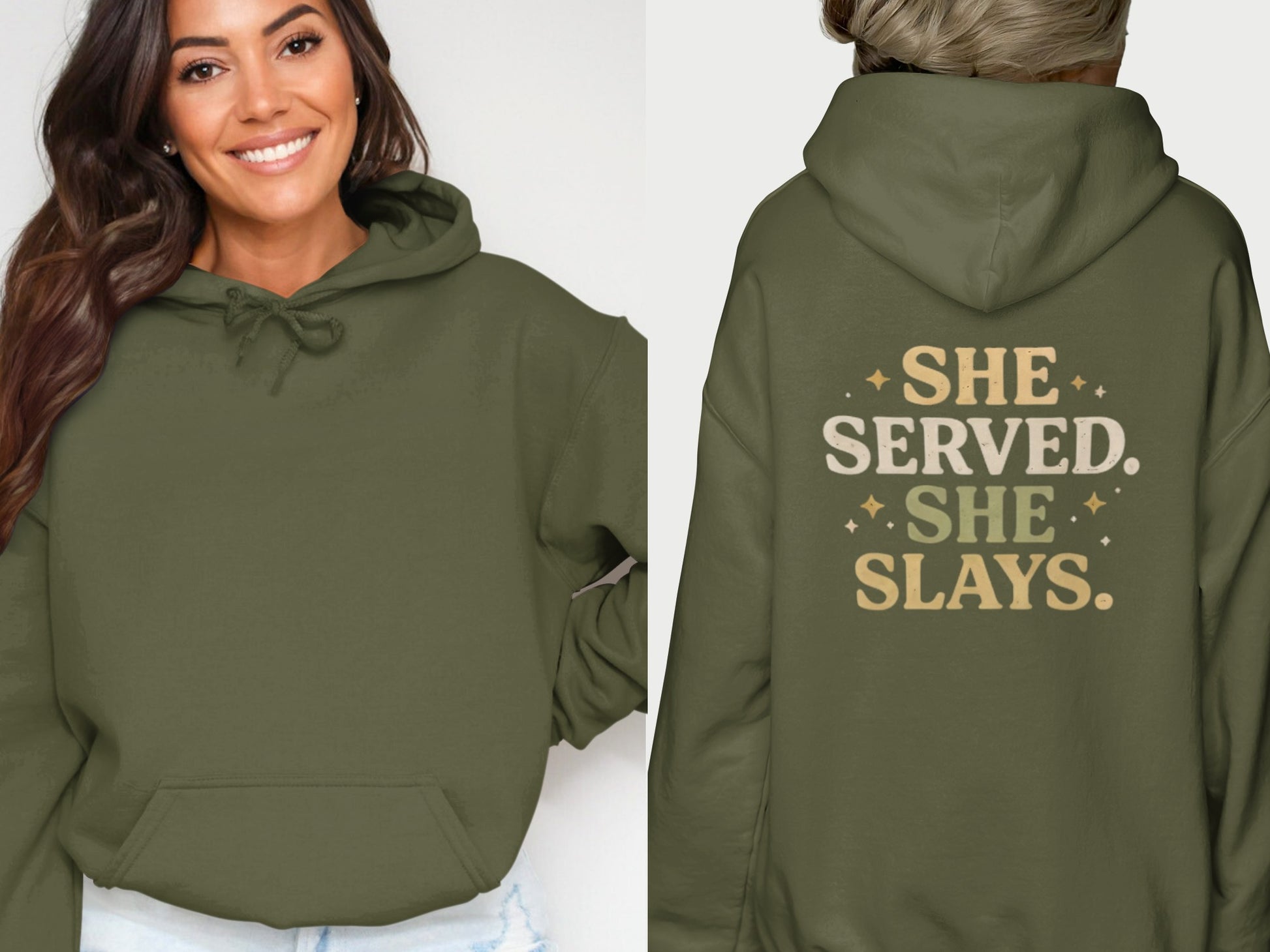 She Served She Slays Motivational Hoodie