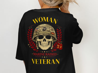 Woman Marine Raised Veteran Graphic T-shirt