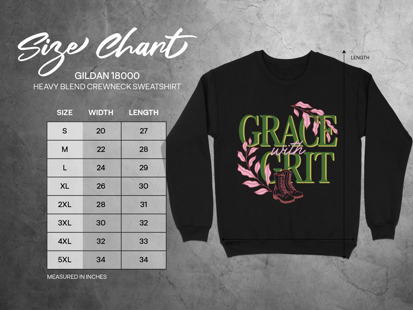 Grace With Grit Black Crewneck Sweatshirt Product