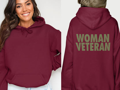 Woman Veteran Hoodie for Women Military Pride Apparel