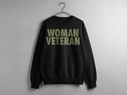 Woman Veteran Black Long Sleeve Sweatshirt