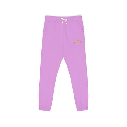 Stylish Lavender Joggers with Unique Emblem Design