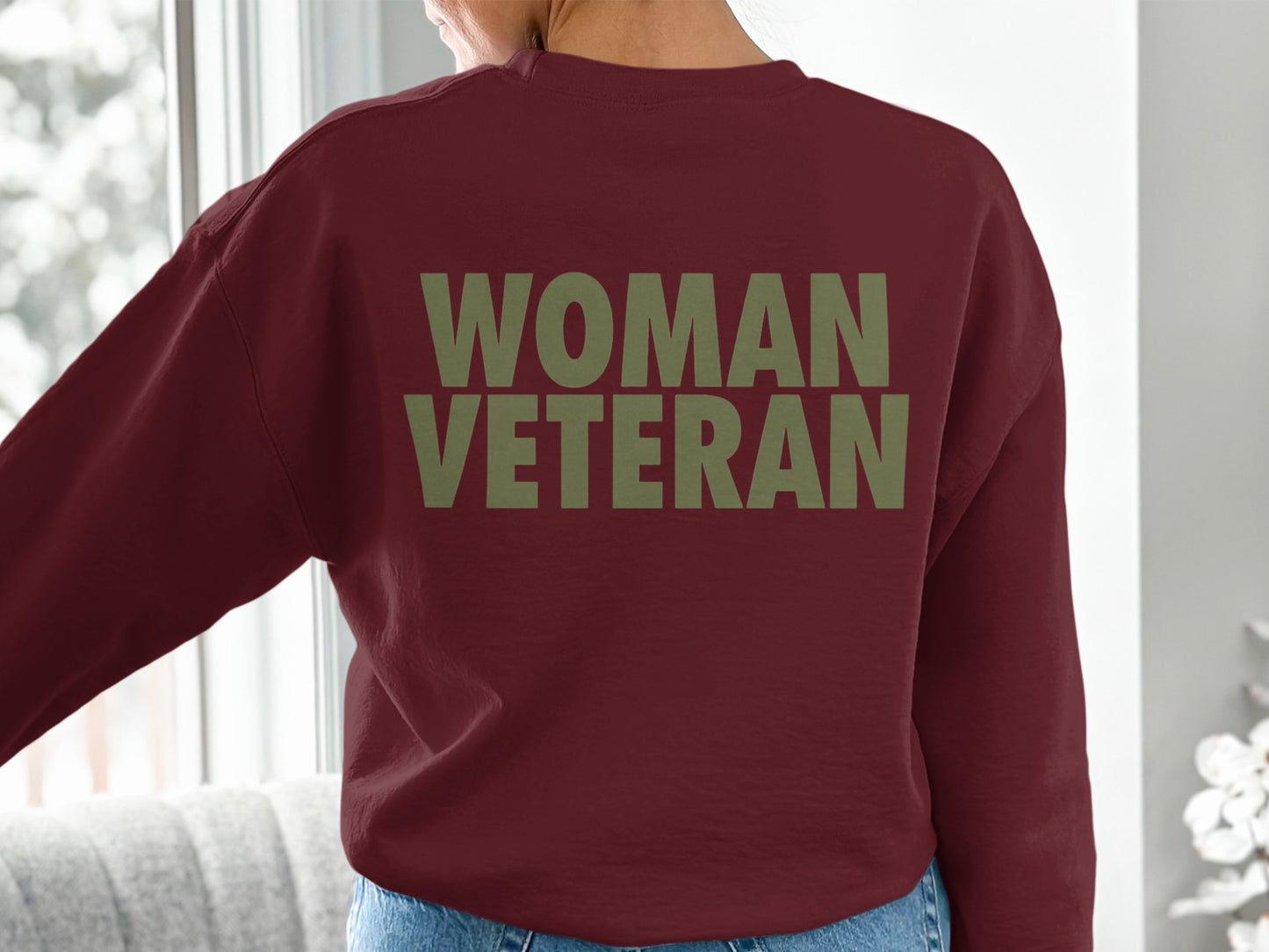 WOMAN VETERAN sweatshirt empowering message product