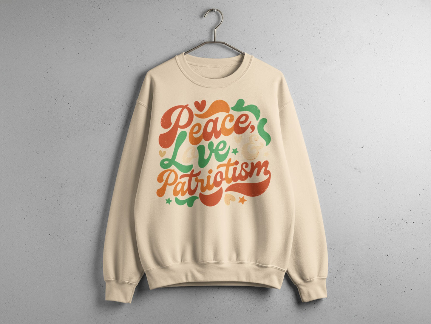 Peace Love Patriotism Graphic Sweatshirt Product
