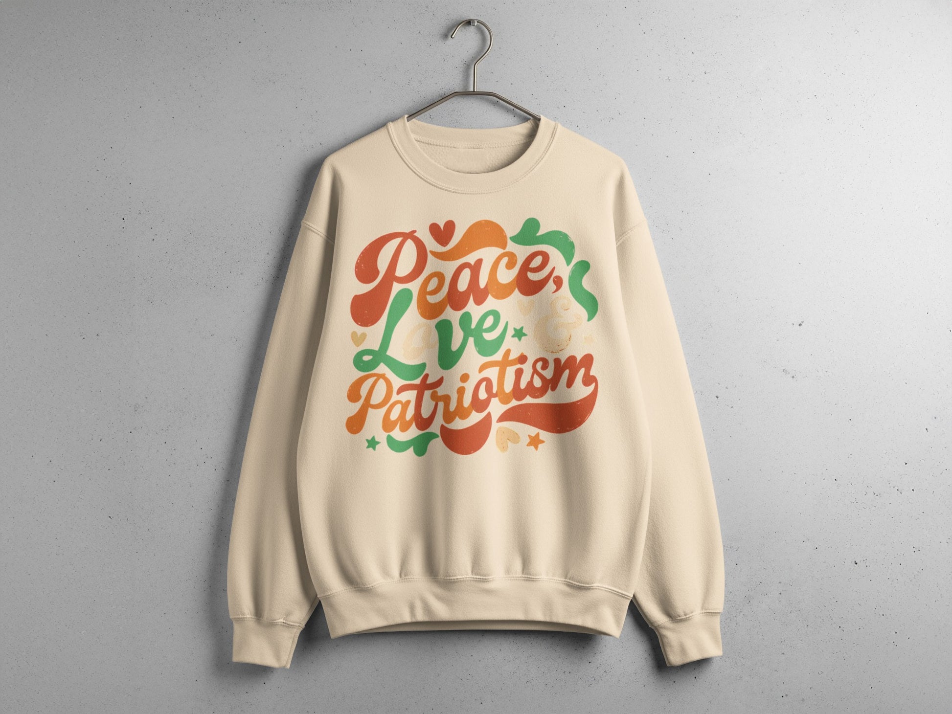 Peace Love Patriotism Graphic Sweatshirt Product