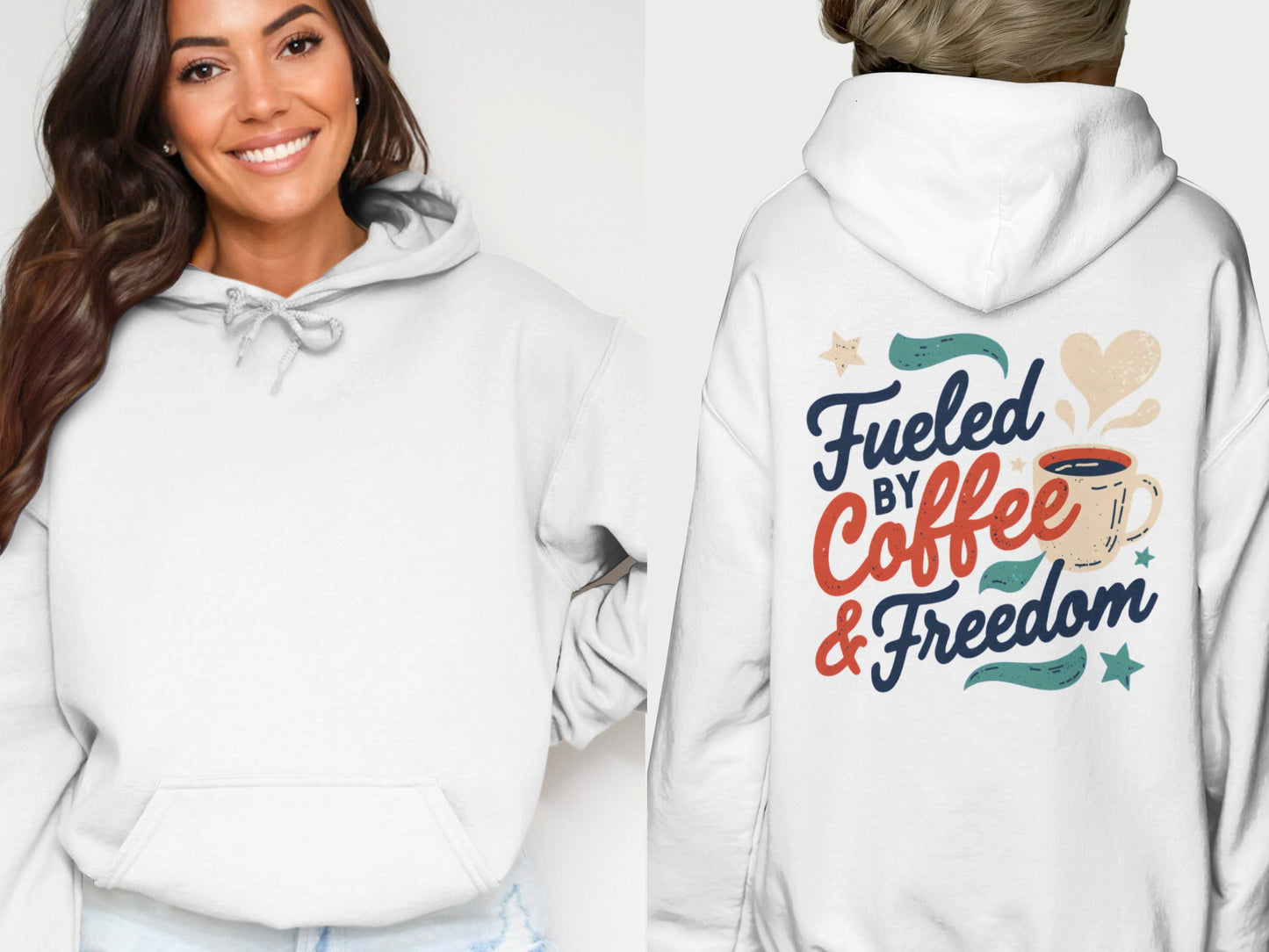 Fueled By Coffee and Freedom Graphic Hoodie