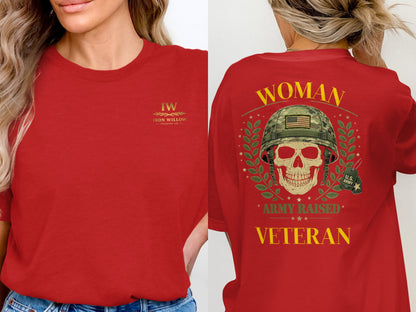 Woman Army Raised U.S. Veteran Graphic T-Shirt