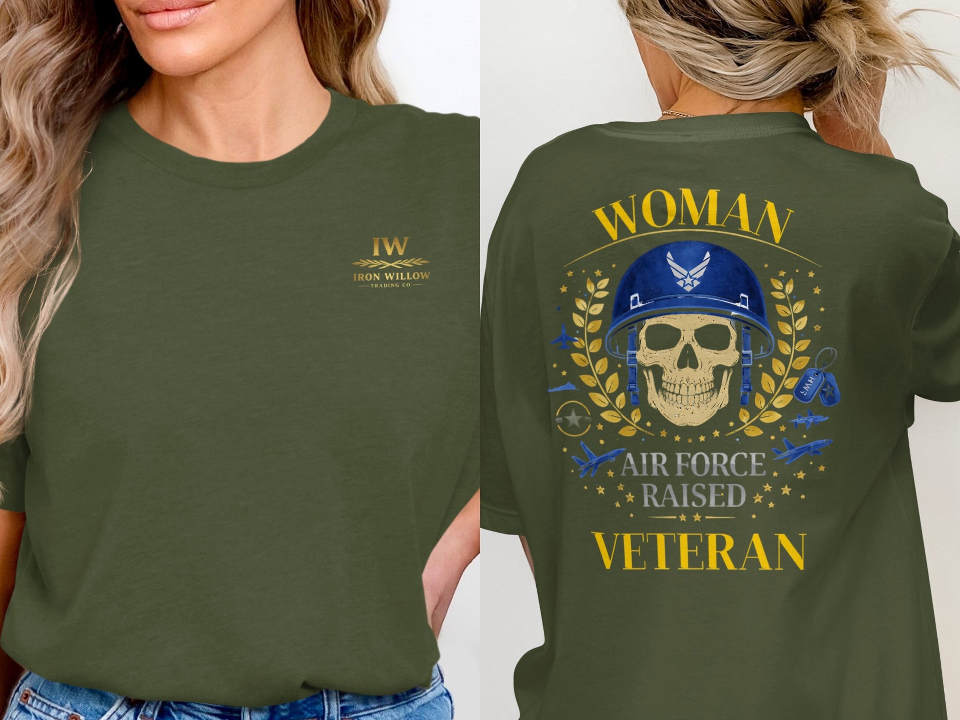 Air Force Raised Woman Veteran Graphic T-Shirt