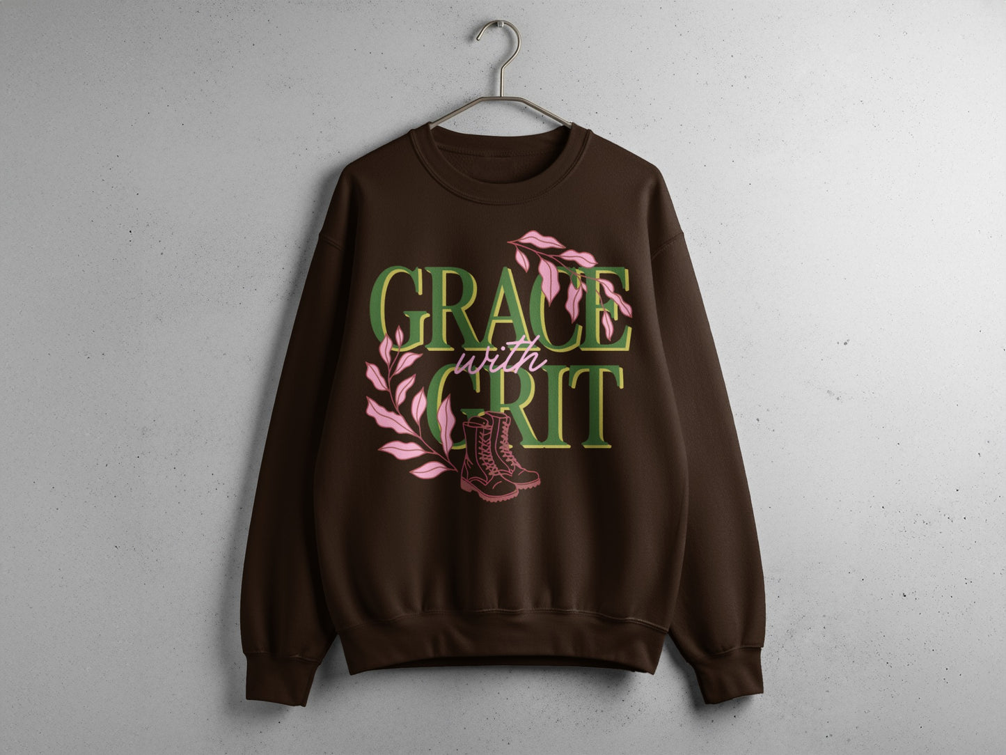 Grace with Grit Design Brown Sweatshirt Product