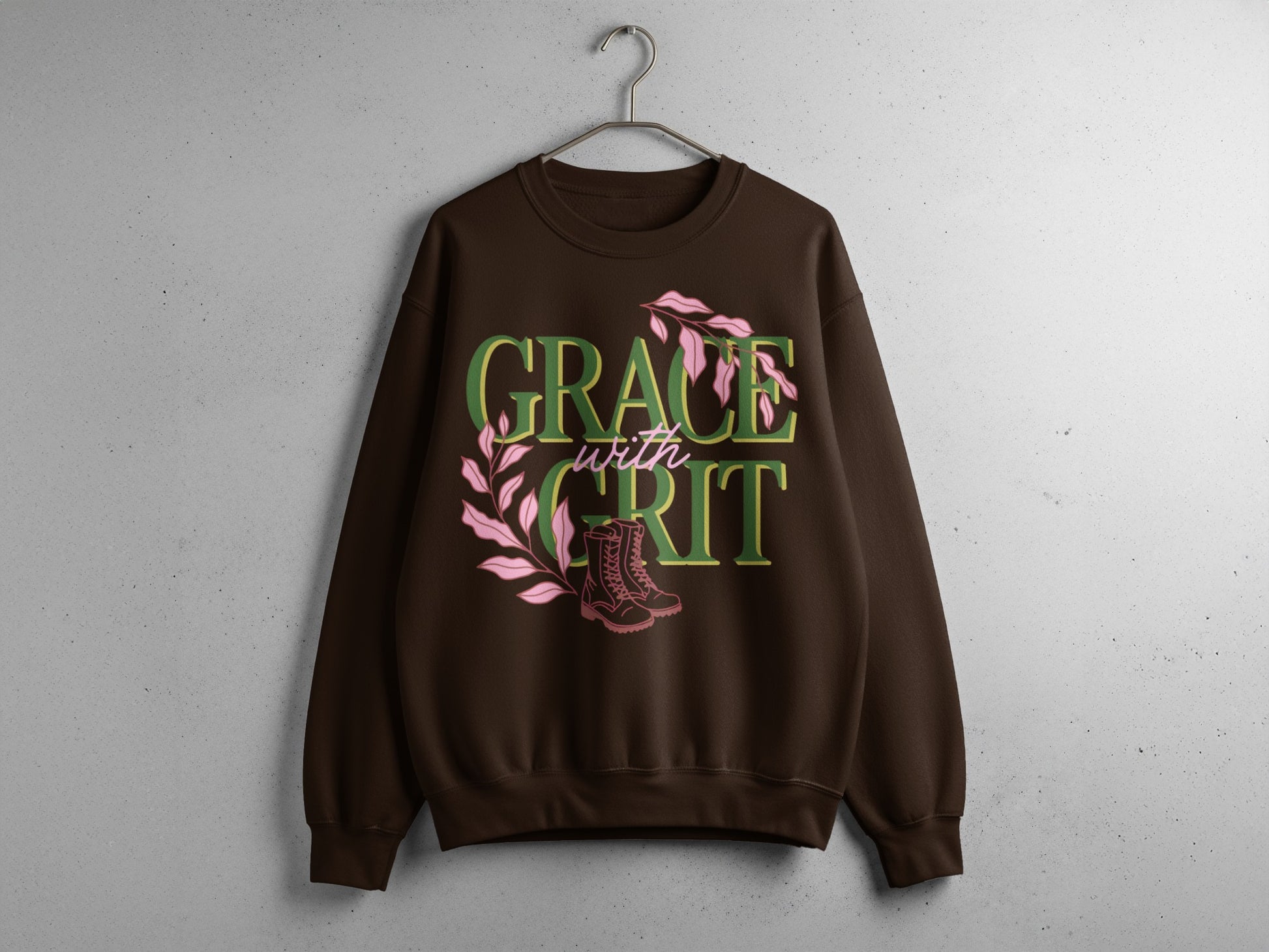 Grace with Grit Design Brown Sweatshirt Product