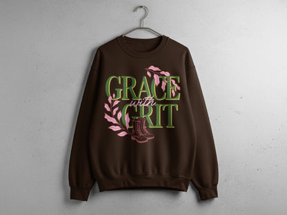 Grace with Grit Design Brown Sweatshirt Product