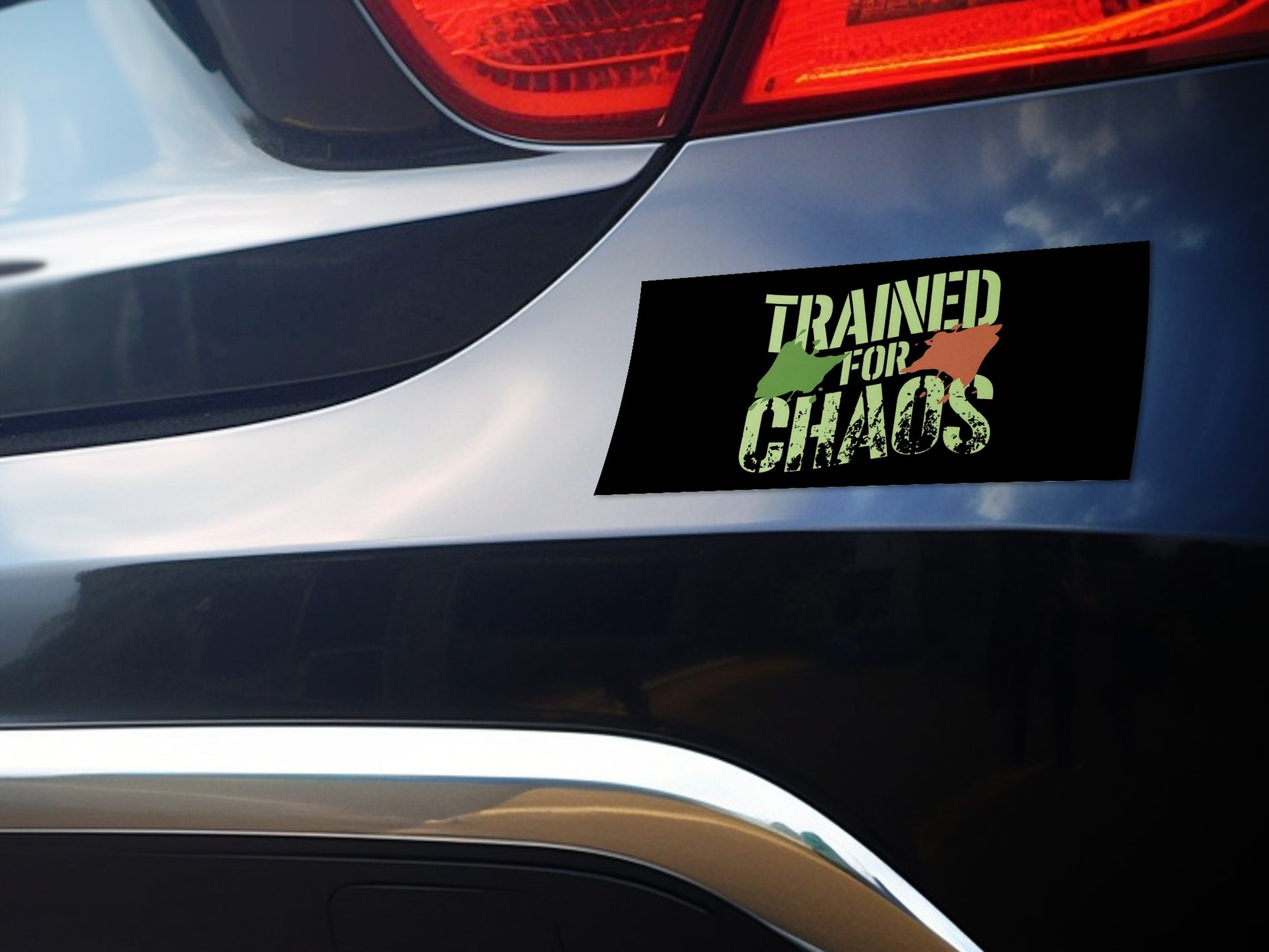 Trained For Chaos Car Bumper Sticker