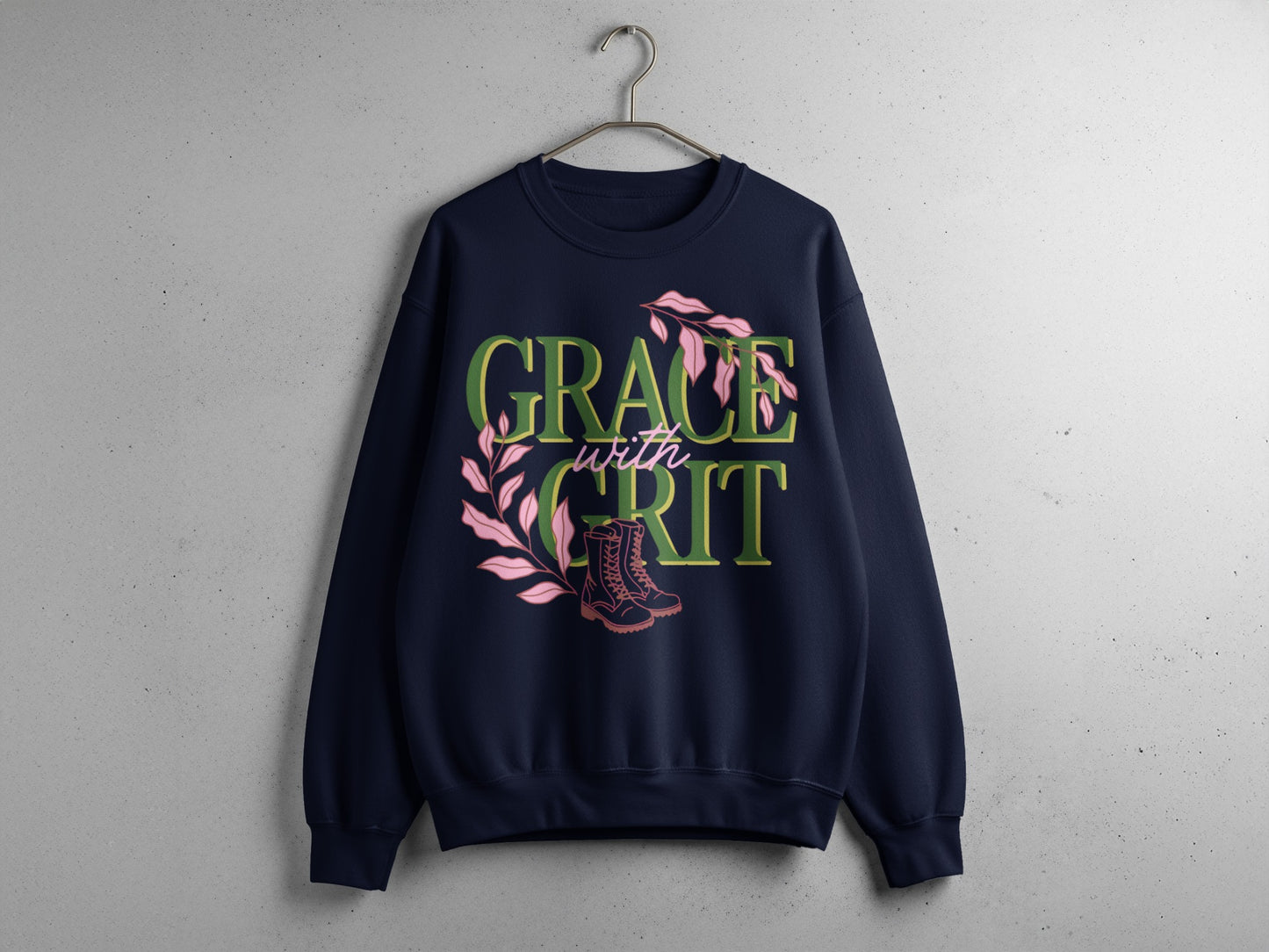 Grace with Grit Motivational Graphic Sweatshirt