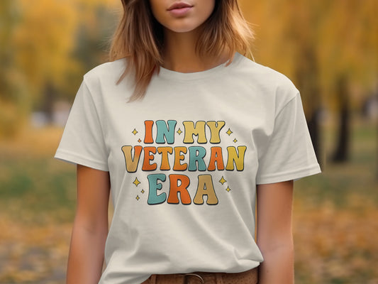 In My Veteran Era Colorful Text Graphic T-shirt