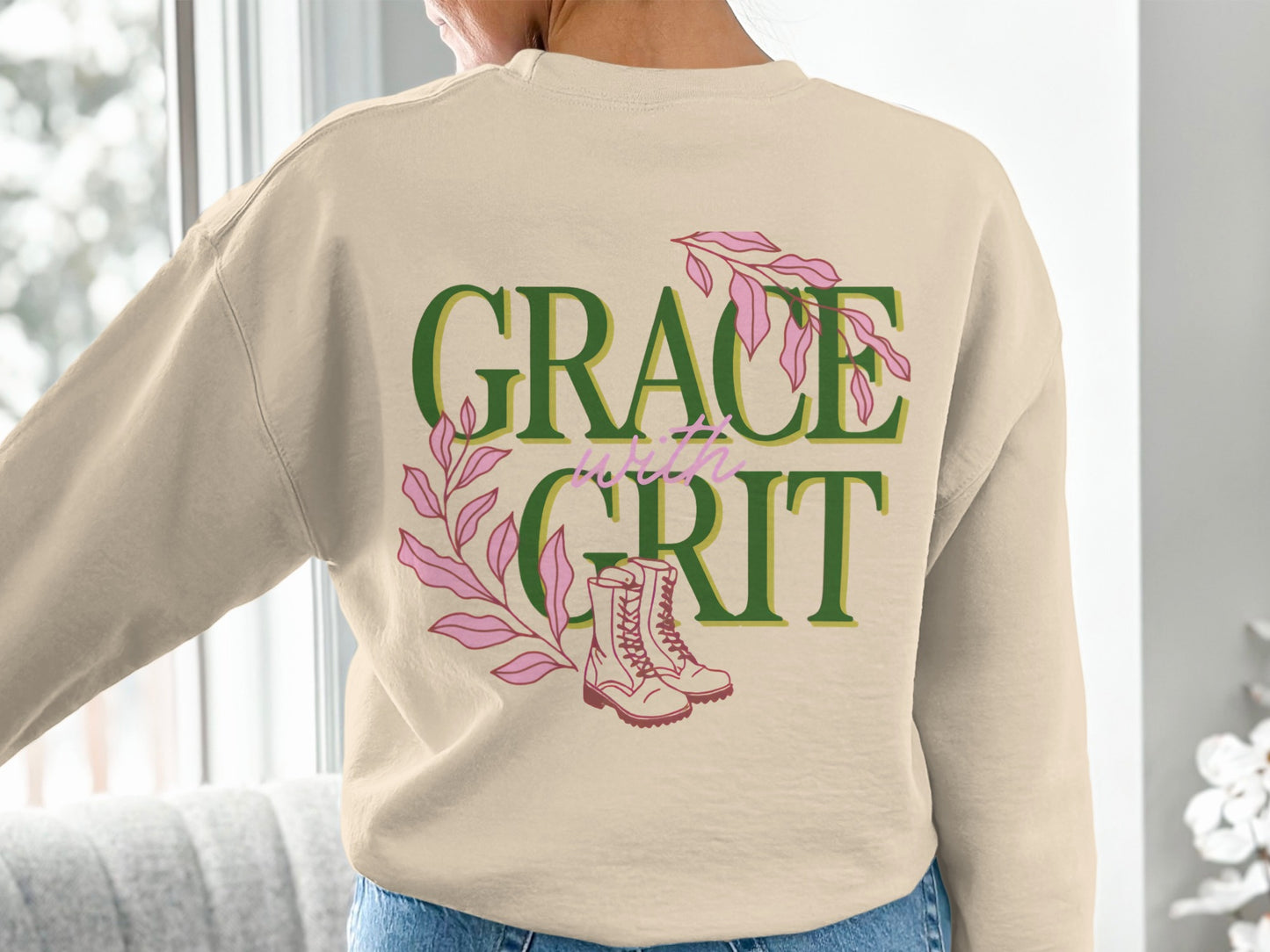 Grace With Grit Printed Sweater with Floral Design
