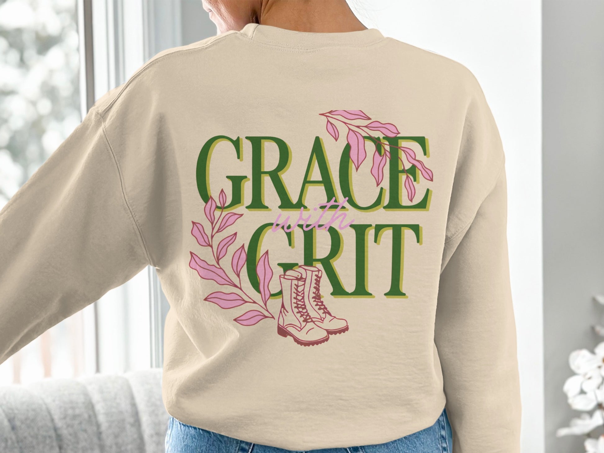 Grace With Grit Printed Sweater with Floral Design