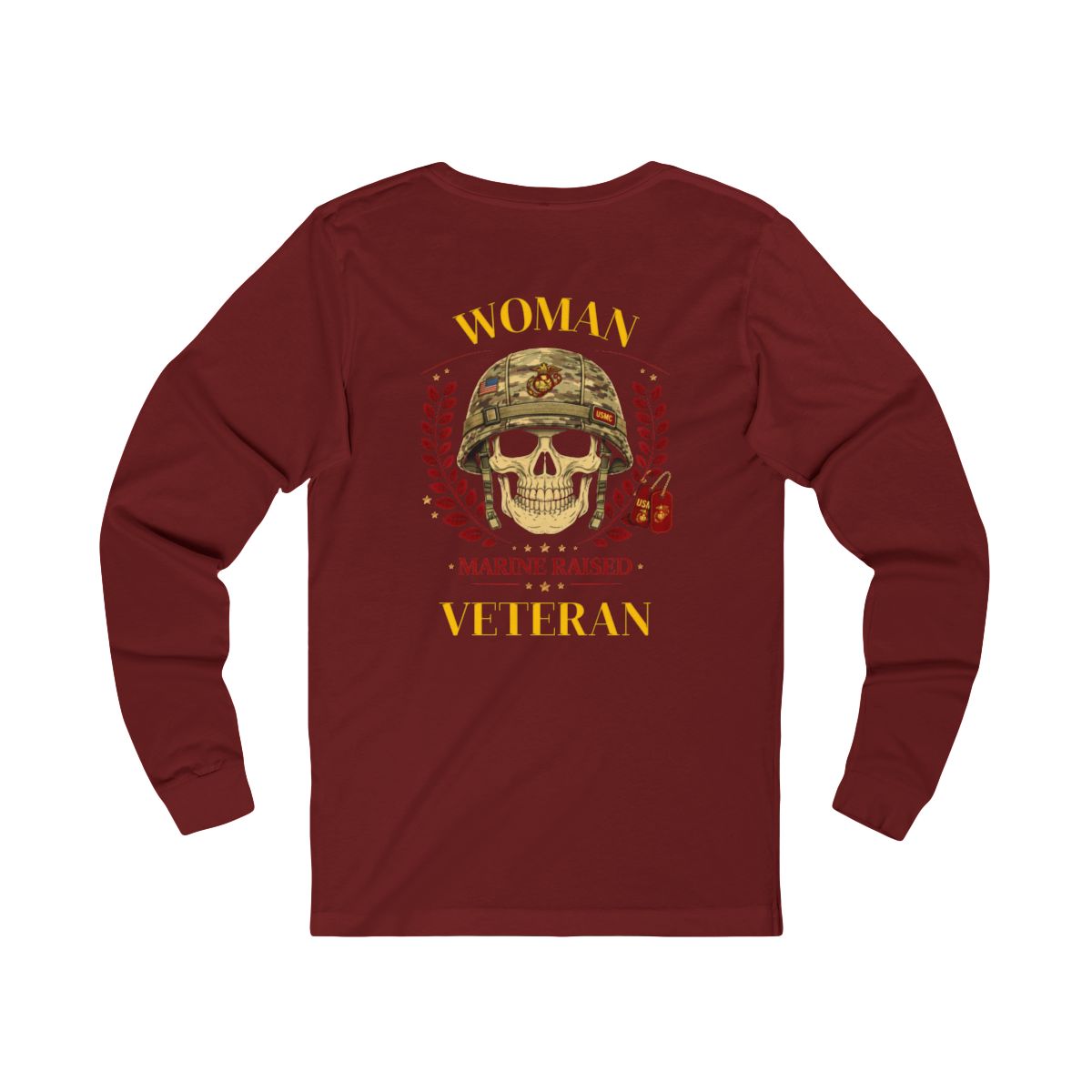 Woman Veteran Marine Raised Long Sleeve Shirt