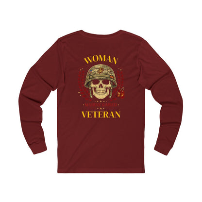 Woman Veteran Marine Raised Long Sleeve Shirt