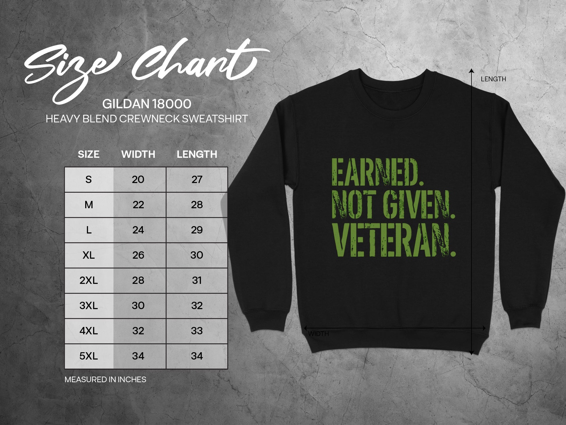 Earned Not Given Veteran Heavy Blend Crewneck Sweatshirt
