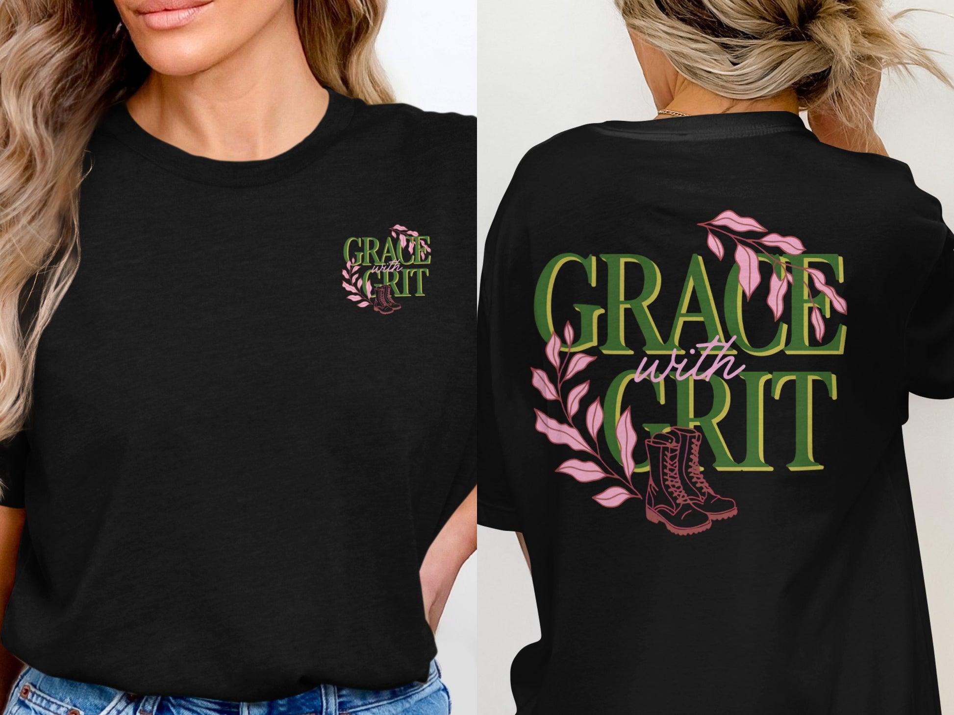 Grace with Grit Motivational Graphic T-Shirt