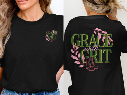 Grace with Grit Motivational Graphic T-Shirt