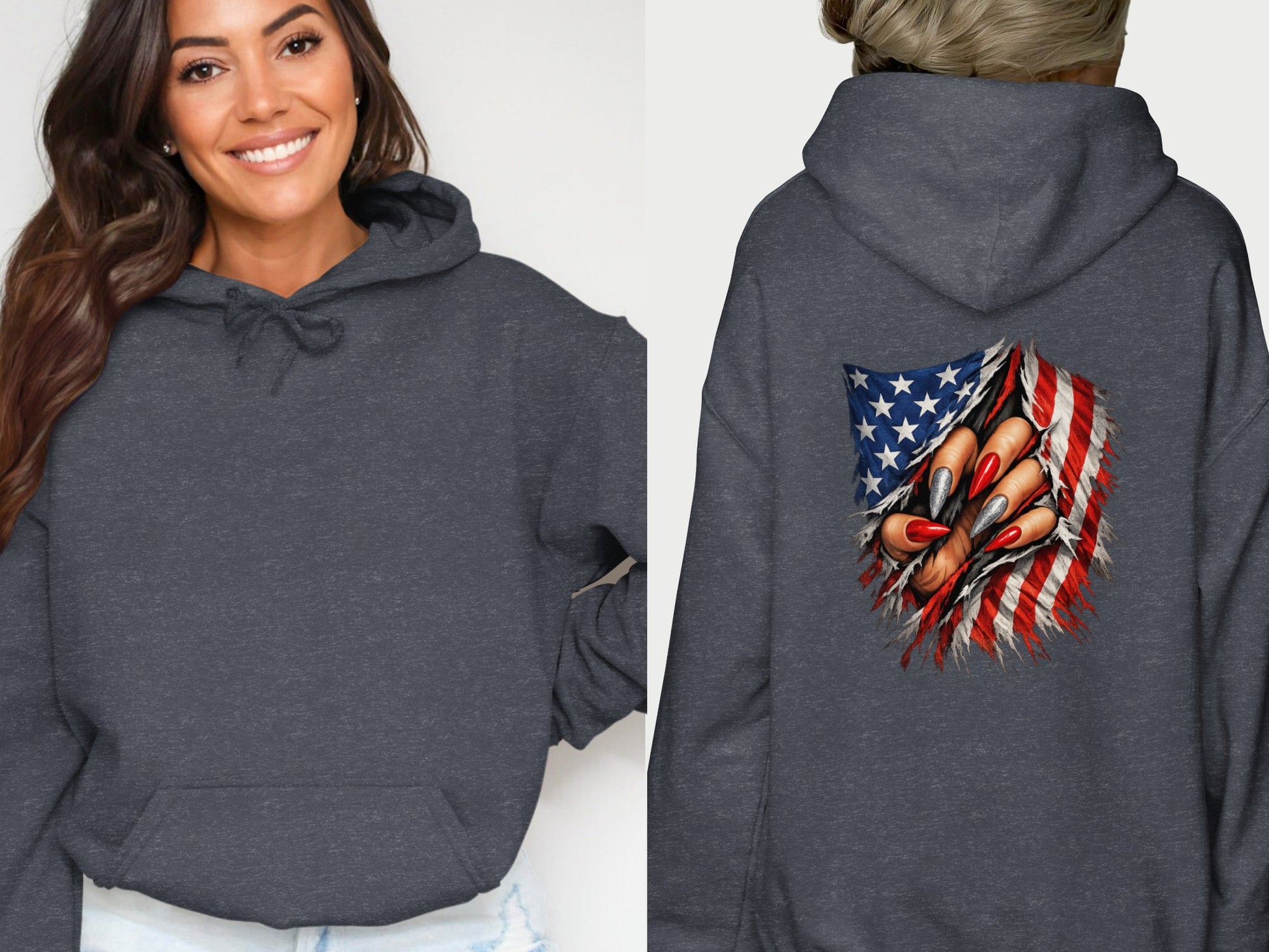 American Flag and Nails Design Hoodie