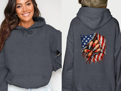 American Flag and Nails Design Hoodie