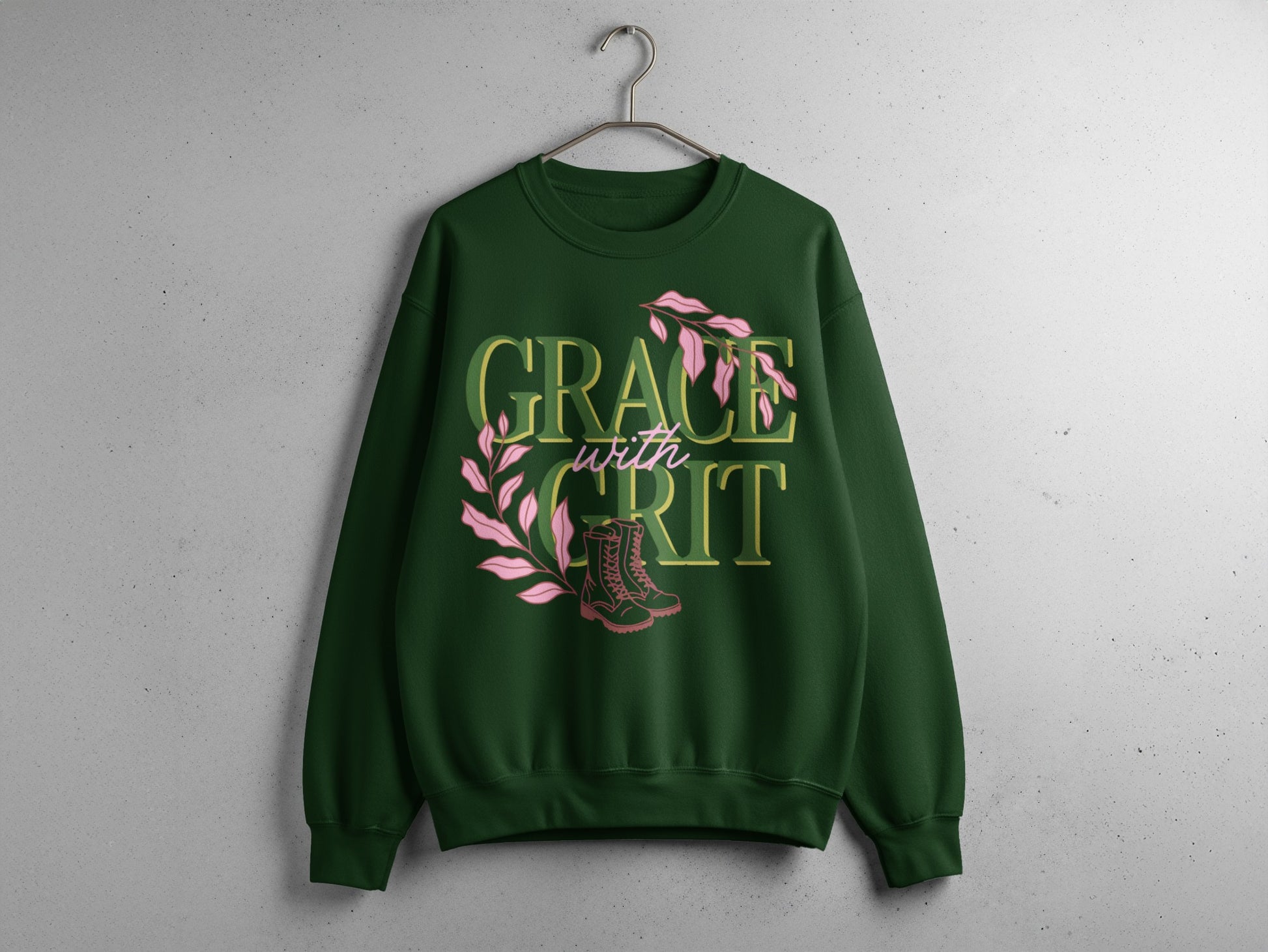 Grace with Grit Inspirational Graphic Sweatshirt