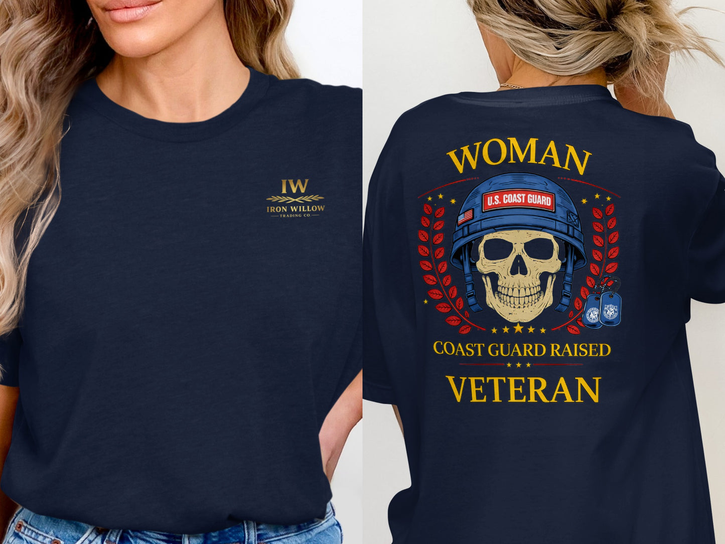 Woman Coast Guard Raised Veteran Graphic T-Shirt