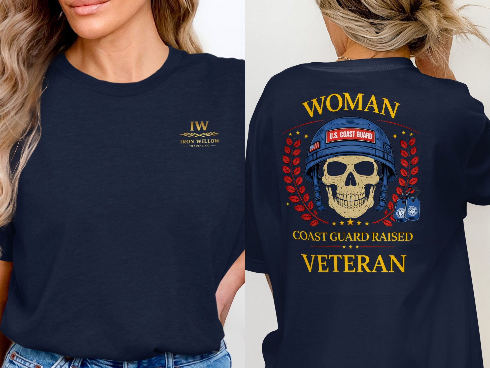 Woman Coast Guard Raised Veteran Graphic T-Shirt