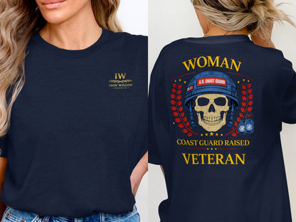 Woman Coast Guard Raised Veteran Graphic T-Shirt