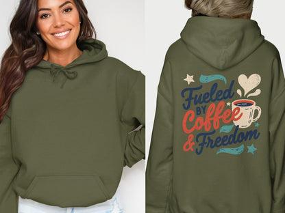 Fueled by Coffee and Freedom Graphic Hoodie product type