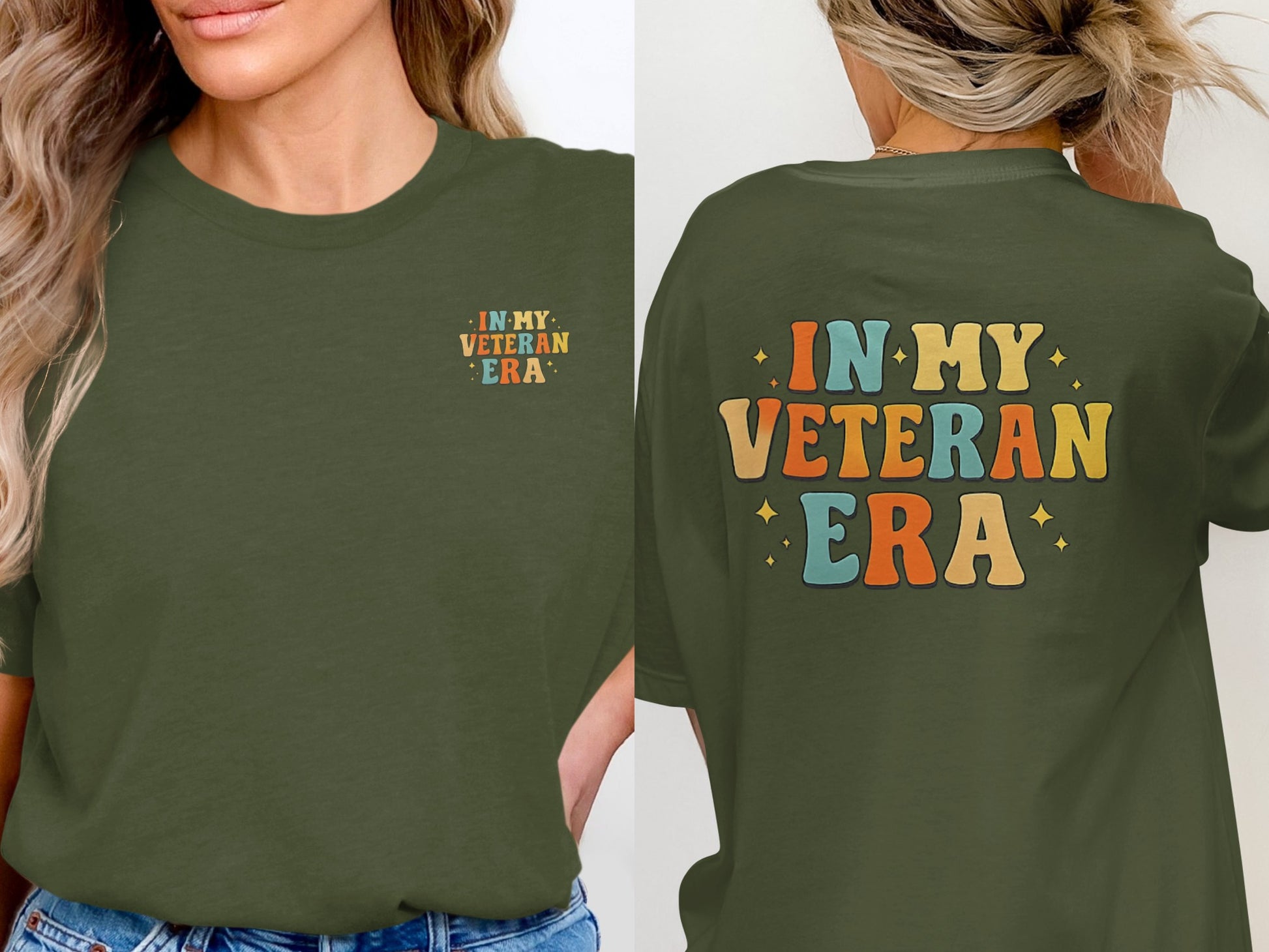 In My Veteran Era Graphic Tee with Retro Lettering Design