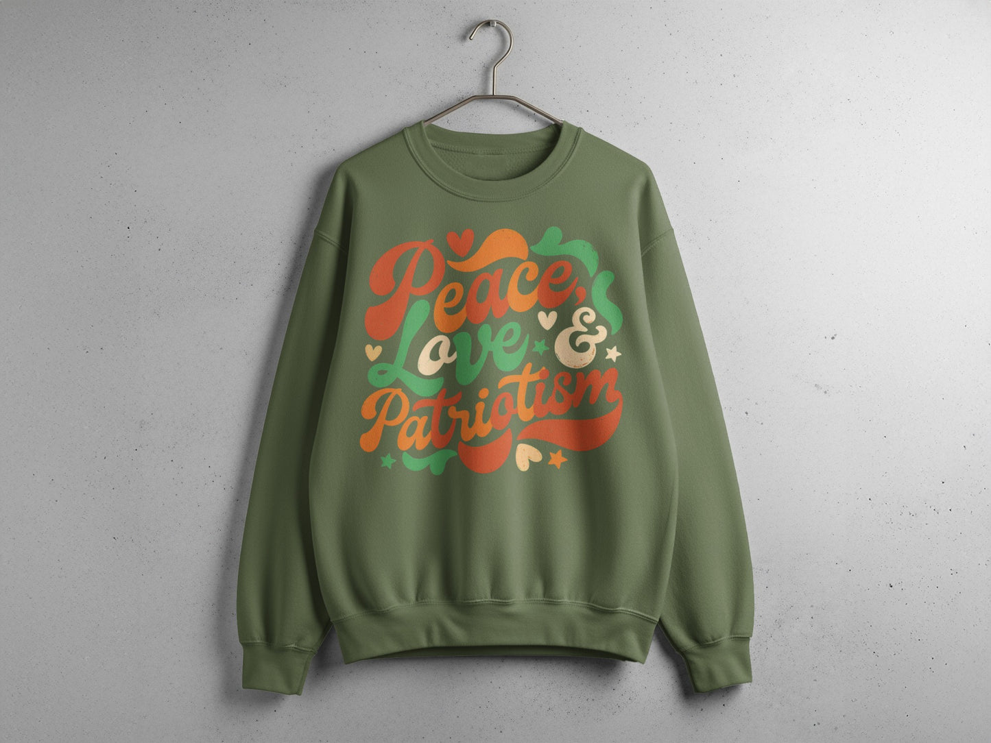 Peace Love & Patriotism Graphic Sweatshirt Product