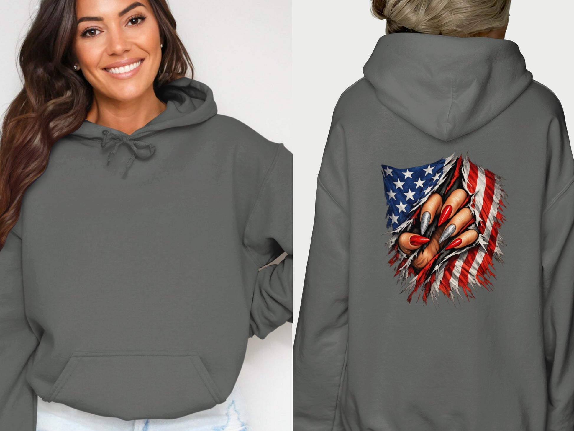American Flag Claw Graphics Hooded Sweatshirt Apparel