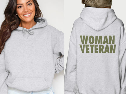 Woman Veteran Hoodie Showing Appreciation and Strength