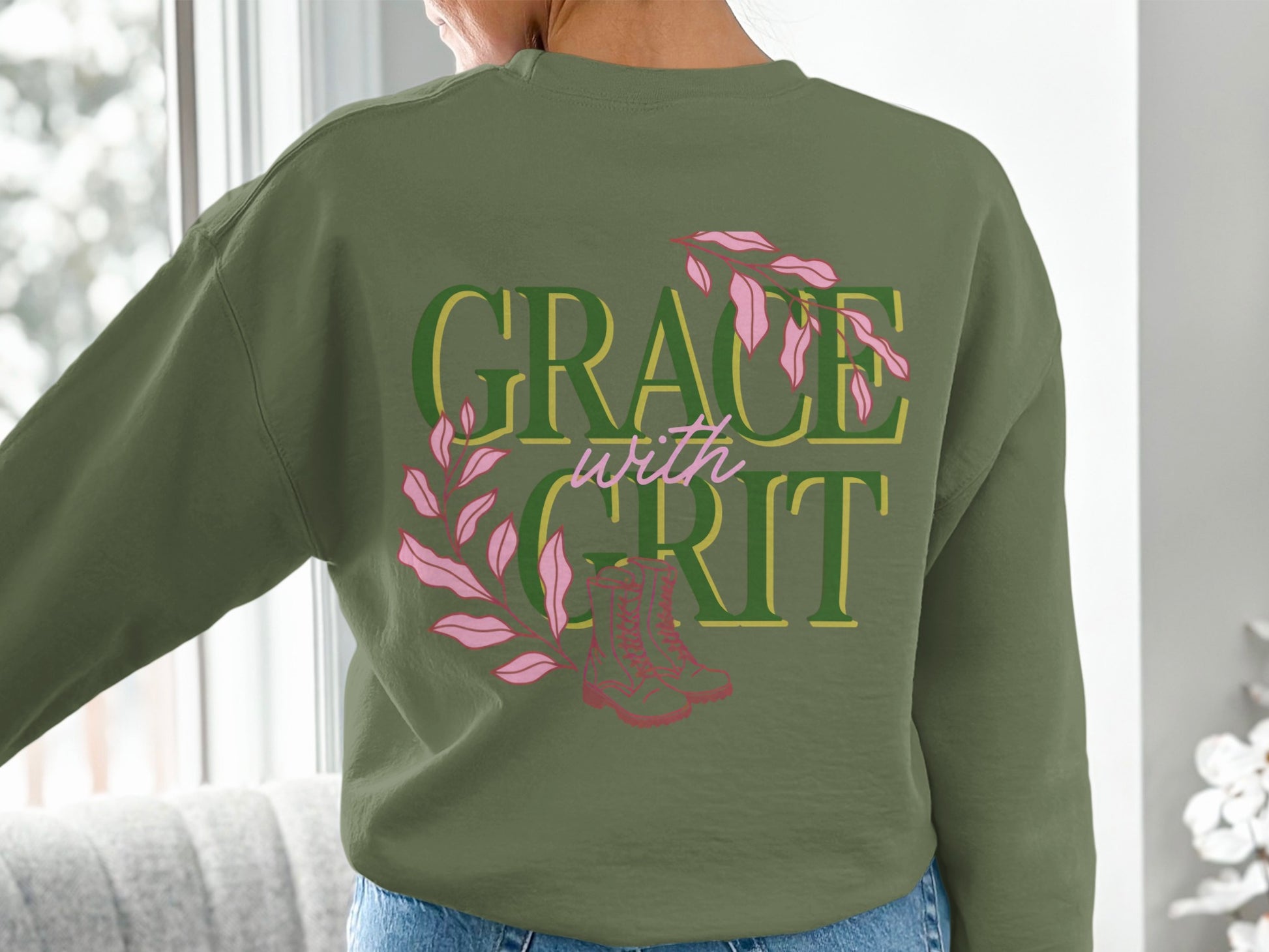 Grace With Grit Graphic Design Sweatshirt