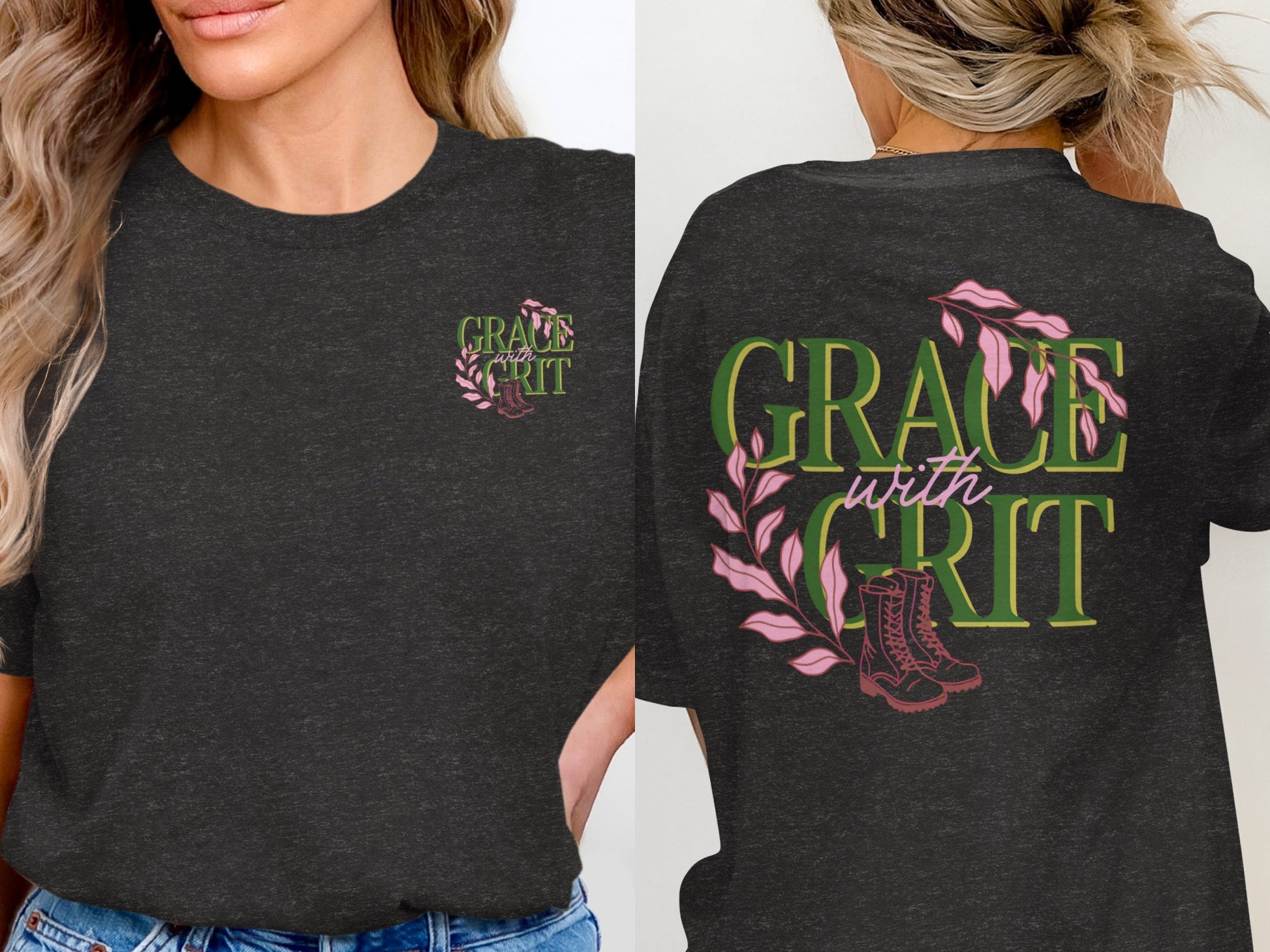 Grace with Grit Graphic Tee Stylish Casual T-Shirt