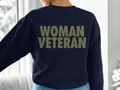 WOMAN VETERAN Statement Fashion Crewneck Sweater