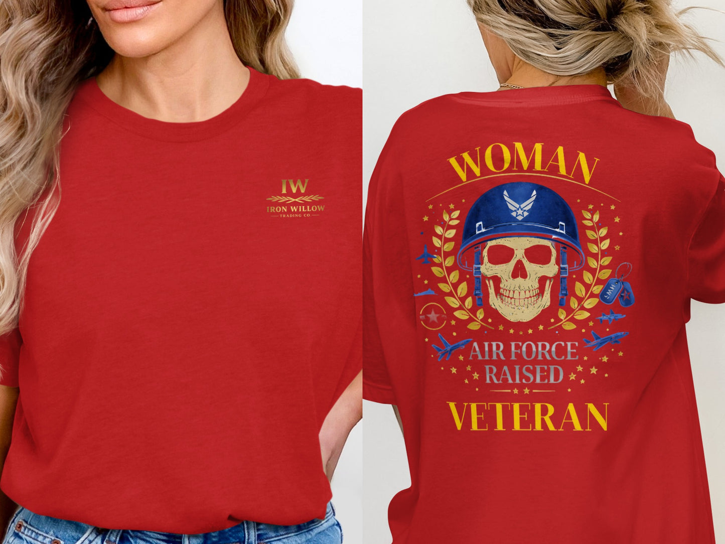 Woman Air Force Raised Veteran Graphic T-Shirt