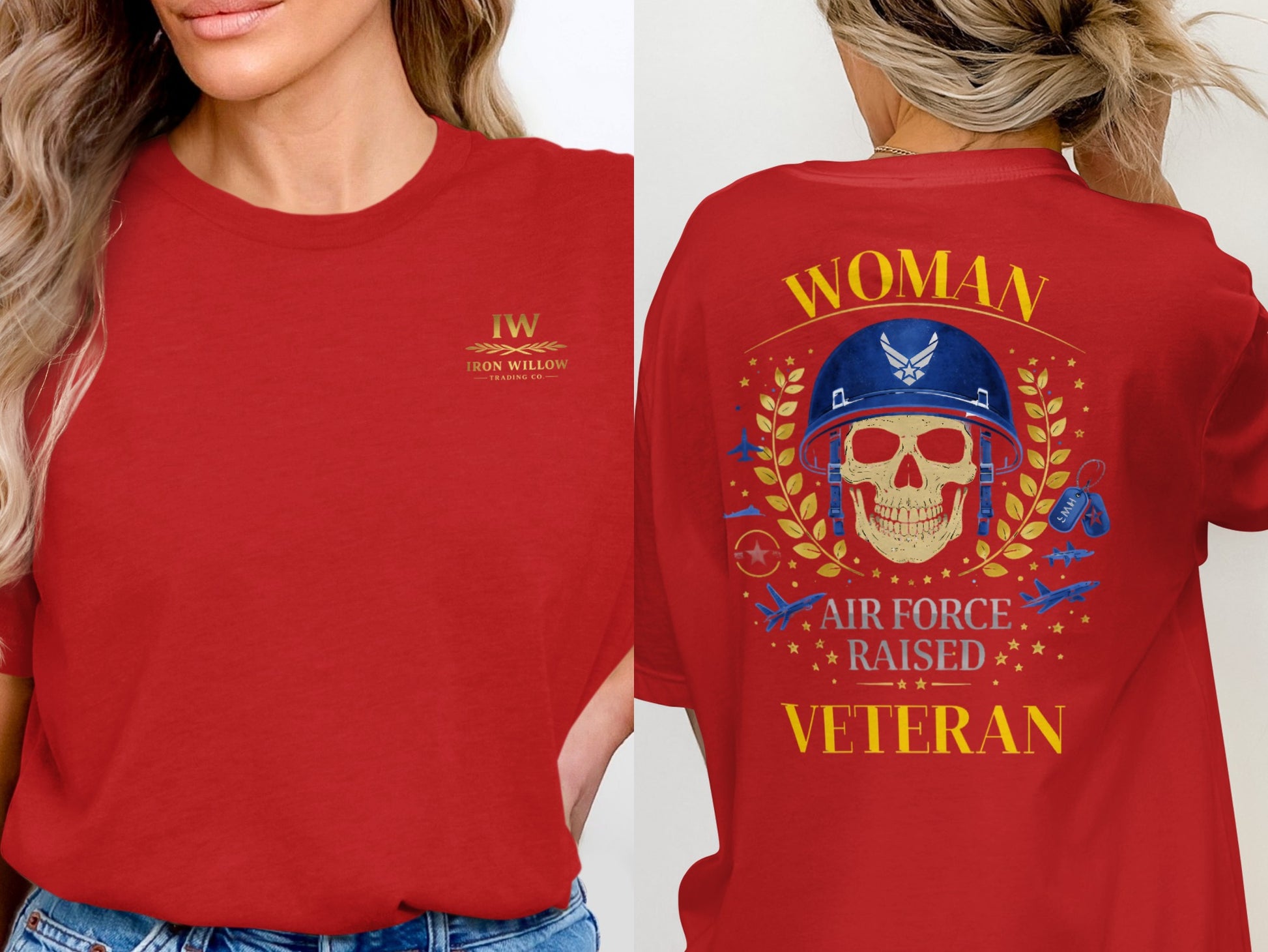 Woman Air Force Raised Veteran Graphic T-Shirt