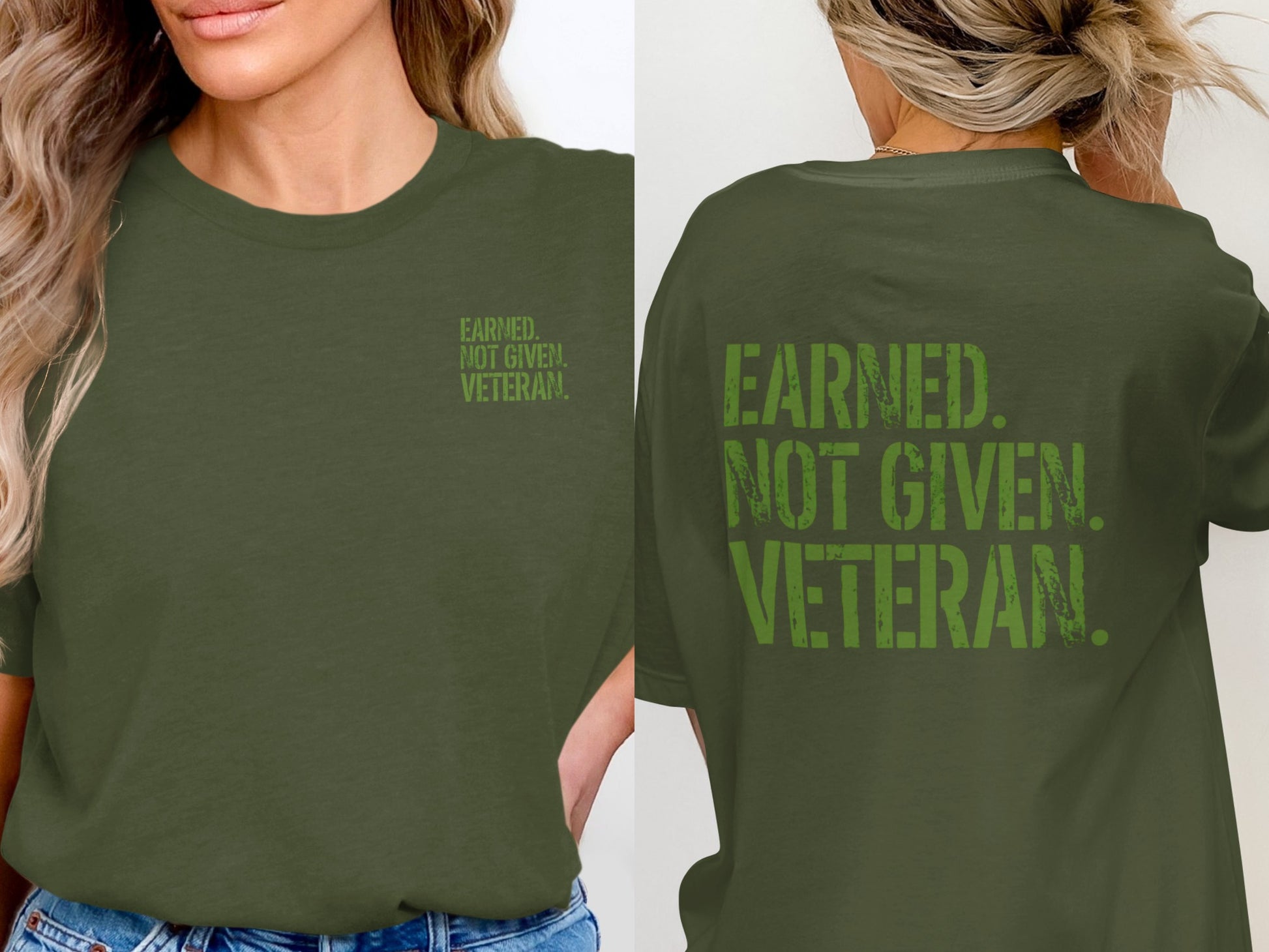 EARNED. NOT GIVEN. VETERAN. Military Appreciation Shirt