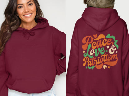 Peace Love & Patriotism Graphic Hoodie