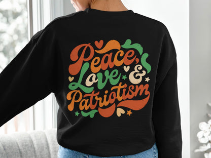 Peace Love and Patriotism Graphic Apparel