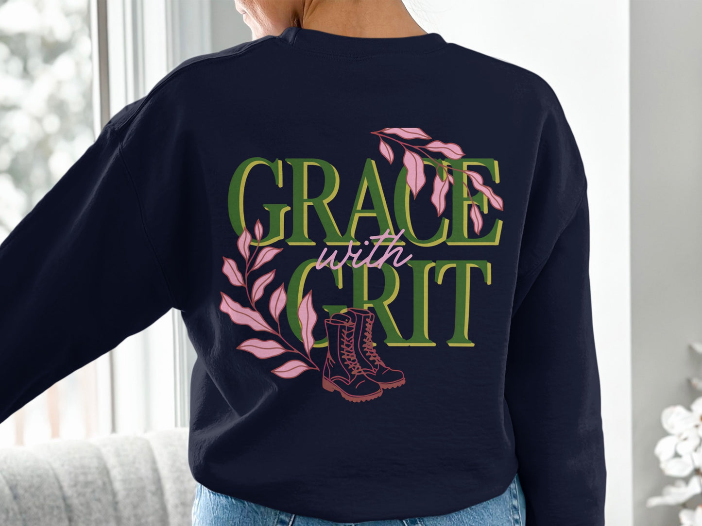 Grace with Grit Slogan Long Sleeve Shirt Product