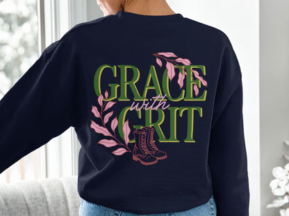 Grace with Grit Slogan Long Sleeve Shirt Product